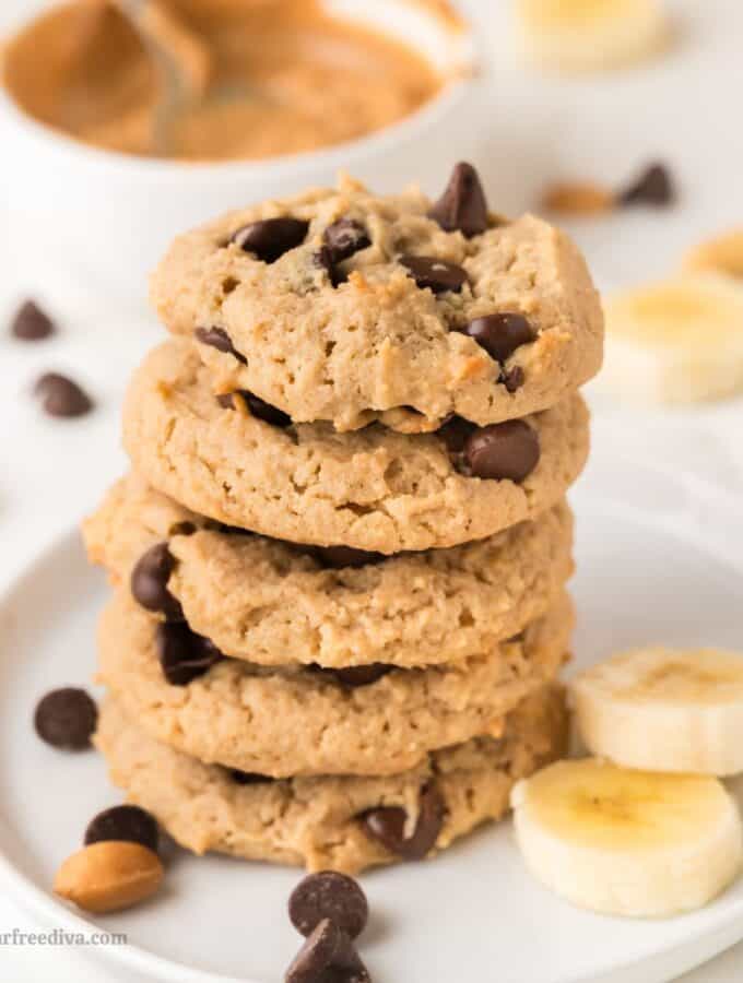 Sugar Free Peanut Butter Banana Cookies