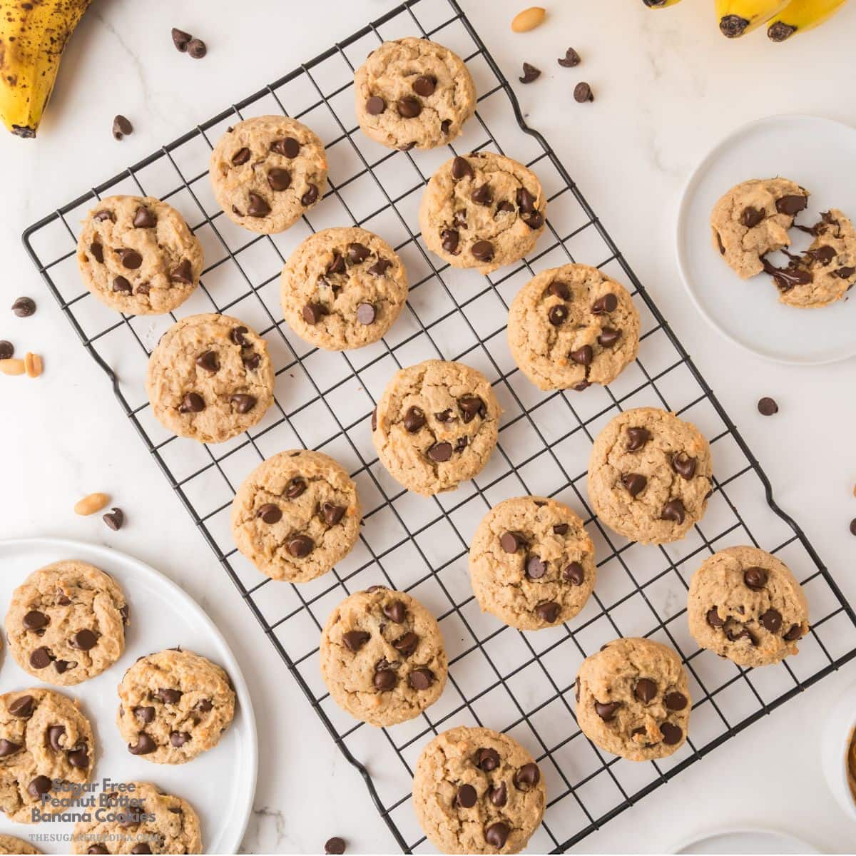 Sugar Free Peanut Butter Banana Cookies, a delicious no added sugar dessert for moist and soft cookie bursting with flavors