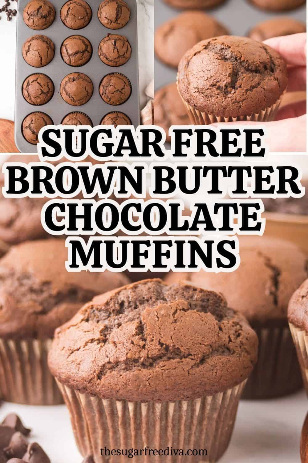 Sugar Free Brown Butter Chocolate Muffins- a delicious recipe for tender and fluffy muffins bursting with deep caramelized flavor and made with no added sugar. Sugar Free Brown Butter Chocolate Muffins- a delicious recipe for tender and fluffy muffins bursting with deep caramelized flavor and made with no added sugar.