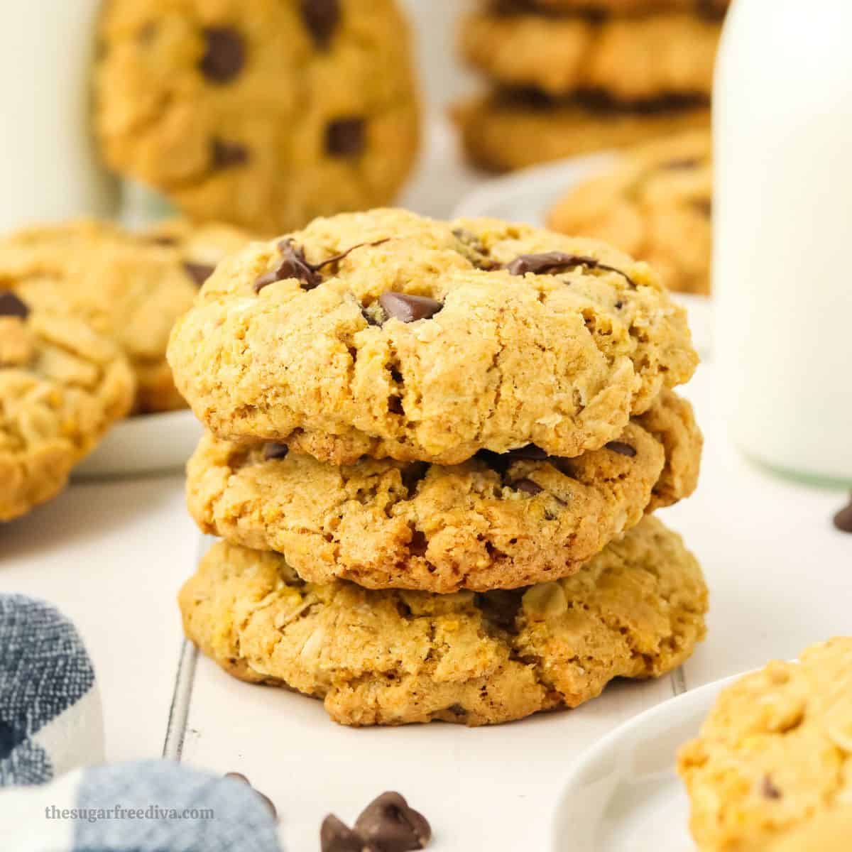 Sugar Free Ranger Cookies, get the recipe for hearty, chewy, and crunchy treats packed with oats, coconut, cornflakes, and chocolate chips. Sugar Free Ranger Cookies, get the recipe for hearty, chewy, and crunchy treats packed with oats, coconut, cornflakes, and chocolate chips.