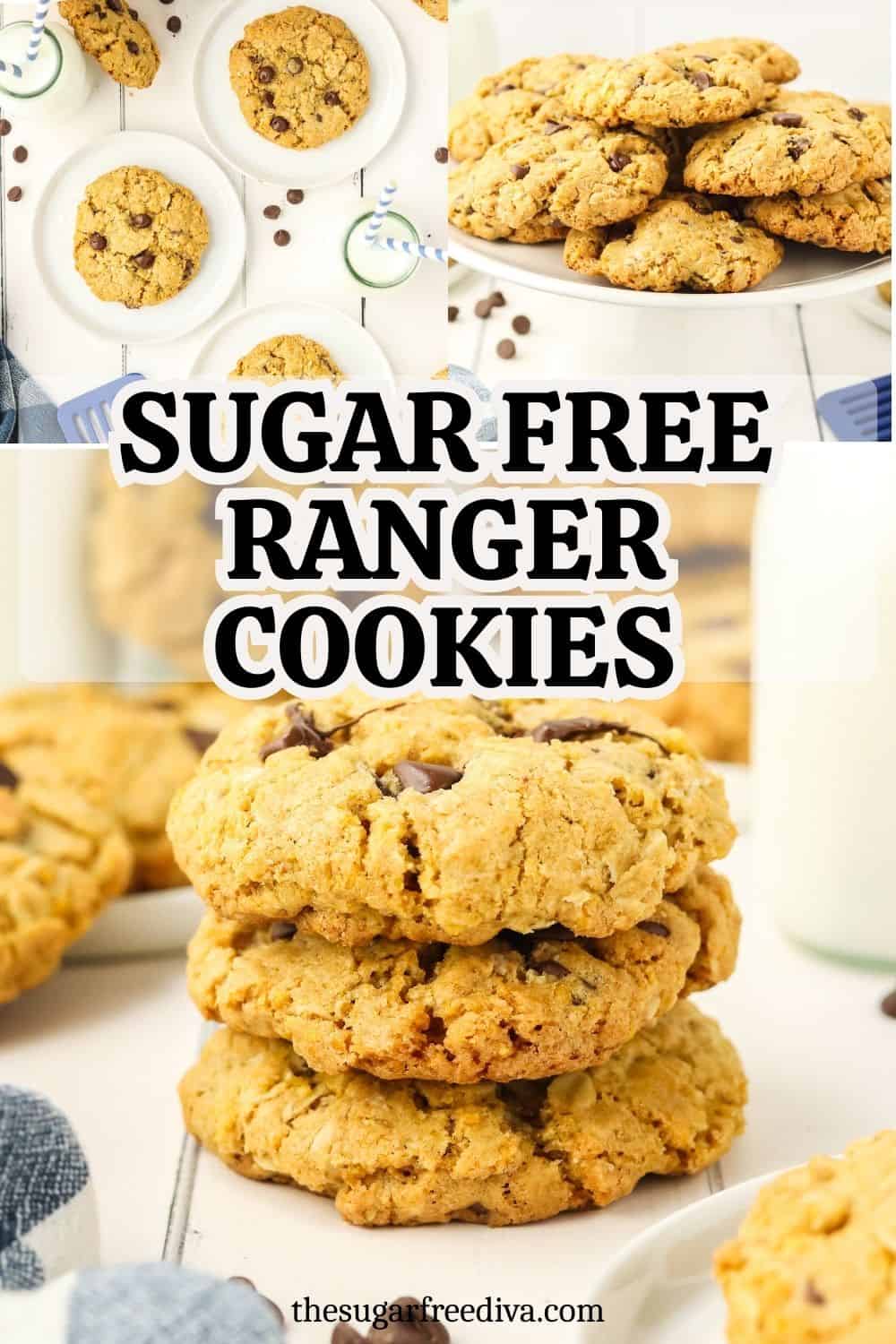 Sugar Free Ranger Cookies, get the recipe for hearty, chewy, and crunchy treats packed with oats, coconut, cornflakes, and chocolate chips. alt= Sugar Free Ranger Cookies, get the recipe for hearty, chewy, and crunchy treats packed with oats, coconut, cornflakes, and chocolate chips.