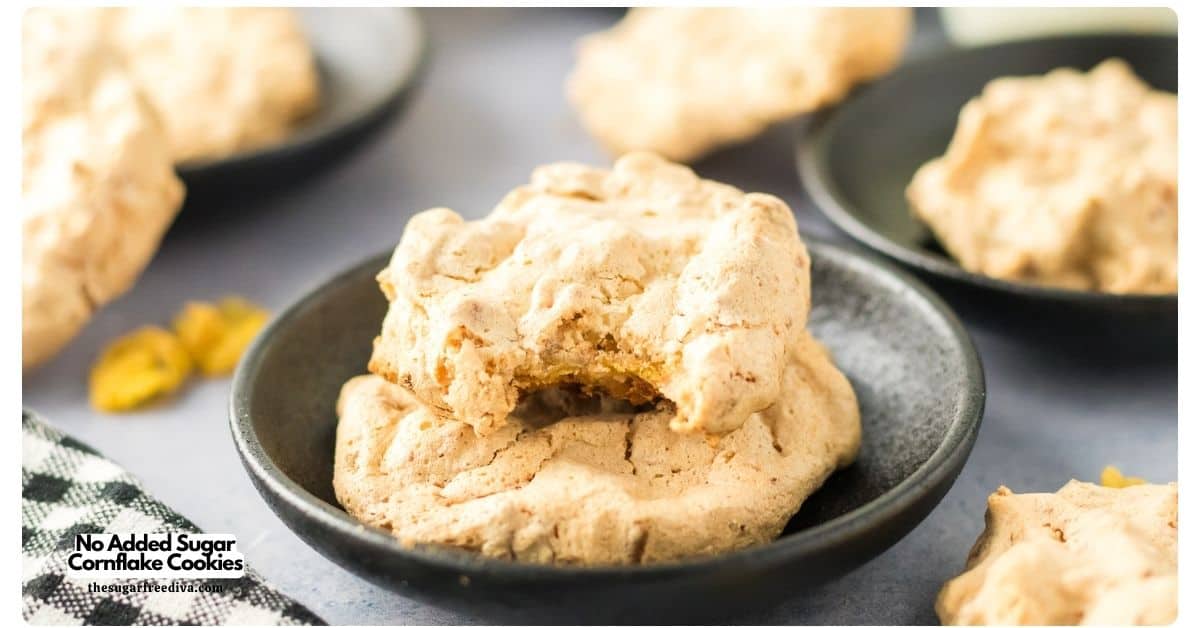 No Added Sugar Cornflake Cookies, an easy sugar free recipe for flavorful cookies with a chewy center with a signature shatter-crisp exterior. No Added Sugar Cornflake Cookies, an easy sugar free recipe for flavorful cookies with a chewy center with a signature shatter-crisp exterior