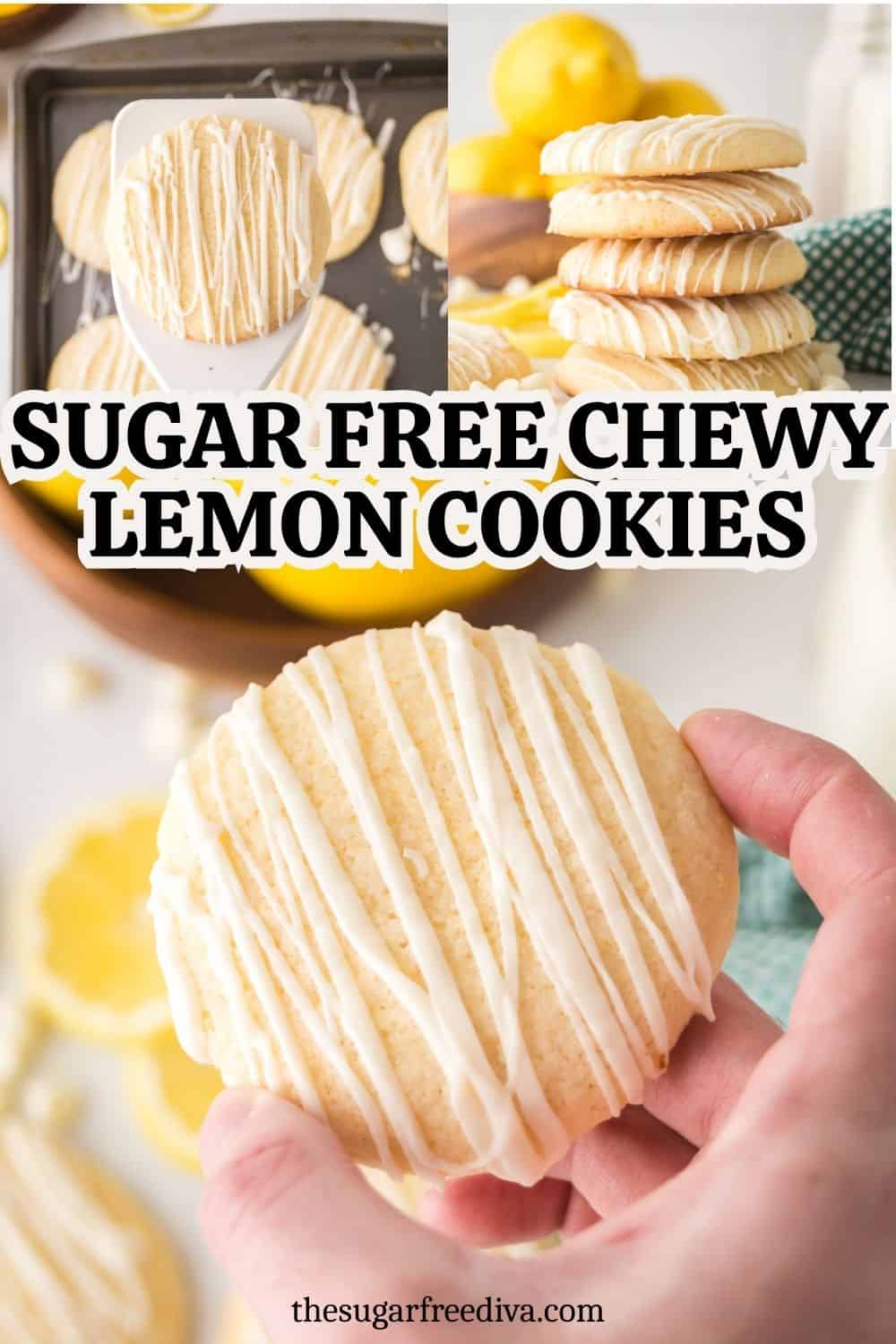 Sugar Free Chewy Lemon Cookies- the ultimate no added sugar recipe for chewy cookies! Easy, soft, fudgy, and packed with citrus flavor Sugar Free Chewy Lemon Cookies