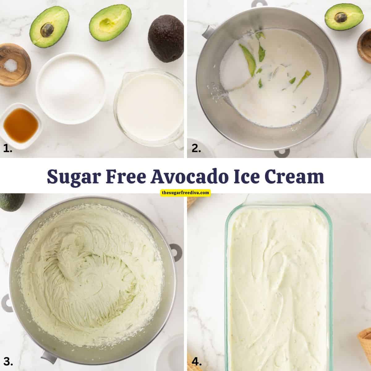 Sugar Free Avocado Ice Cream, a simple 5 ingredients no added sugar dessert recipe for rich, velvety, no churn ice cream. Sugar Free Avocado Ice Cream, a simple 5 ingredients no added sugar dessert recipe for rich, velvety, no churn ice cream.