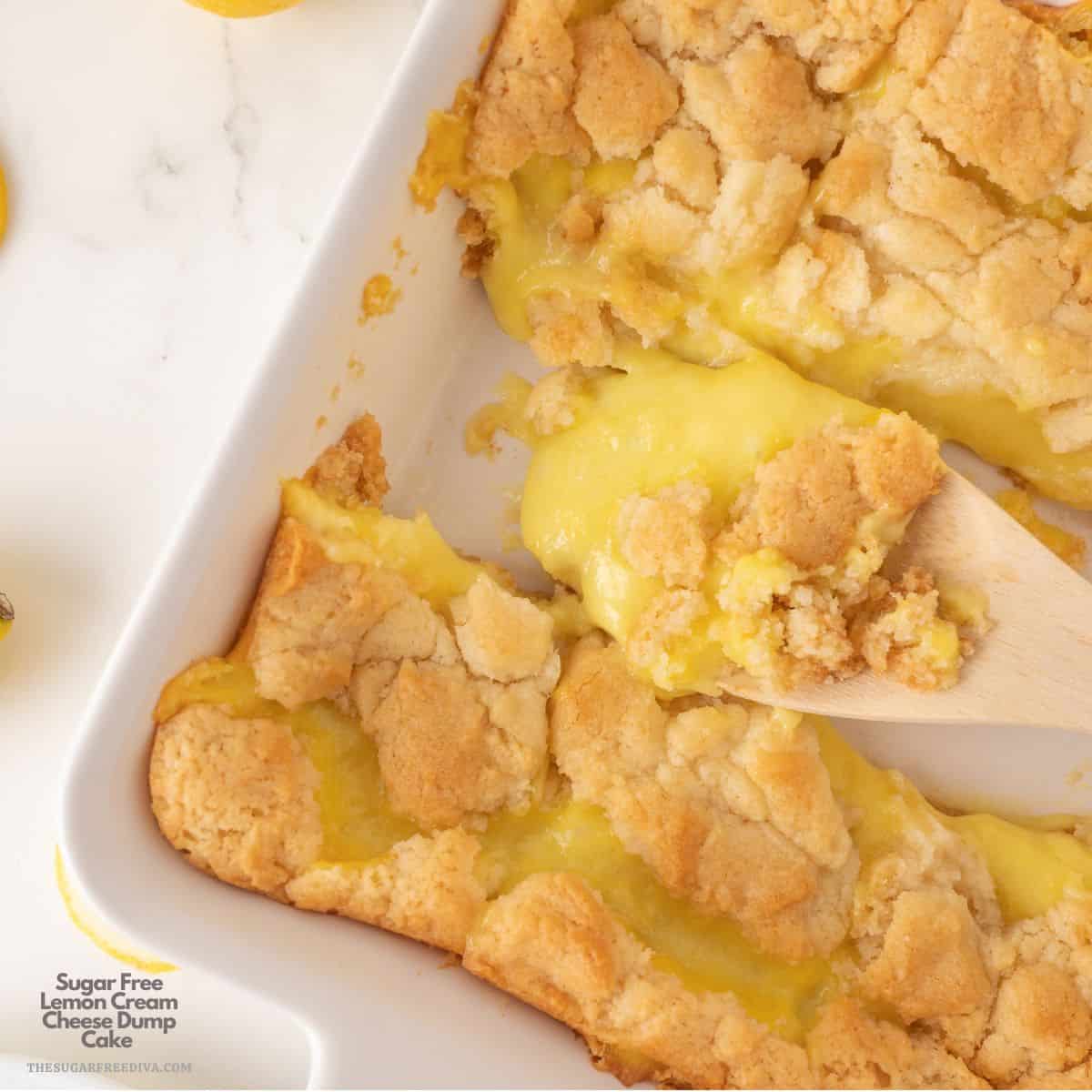 Sugar Free Lemon Cream Cheese Dump Cake 