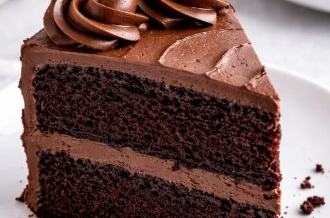 Sugar Free Devils Food Cake, a delicious cake recipe with a deep chocolate flavor, soft velvety crumb, and incredibly moist texture and no added sugar.