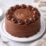 Sugar Free Devils Food Cake, a delicious cake recipe with a deep chocolate flavor, soft velvety crumb, and incredibly moist texture and no added sugar.