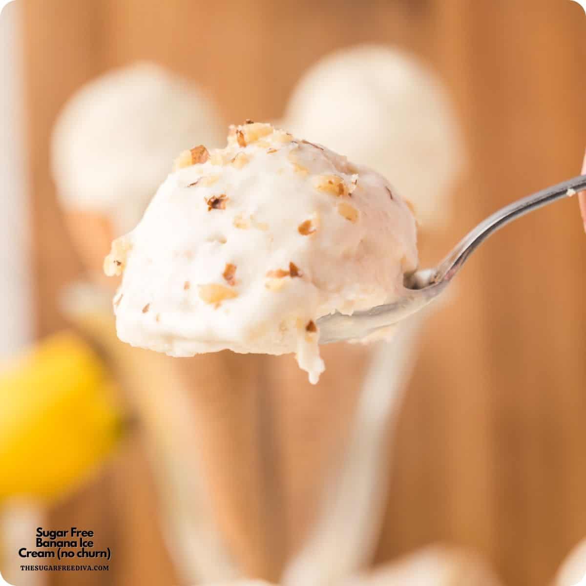 Sugar Free Banana Ice Cream, a 4-ingredient no-churn recipe for creamy ice cream made in about 10 minutes with no special equipment. Sugar Free Banana Ice Cream, a 4-ingredient no-churn recipe for creamy ice cream made in about 10 minutes with no special equipment.