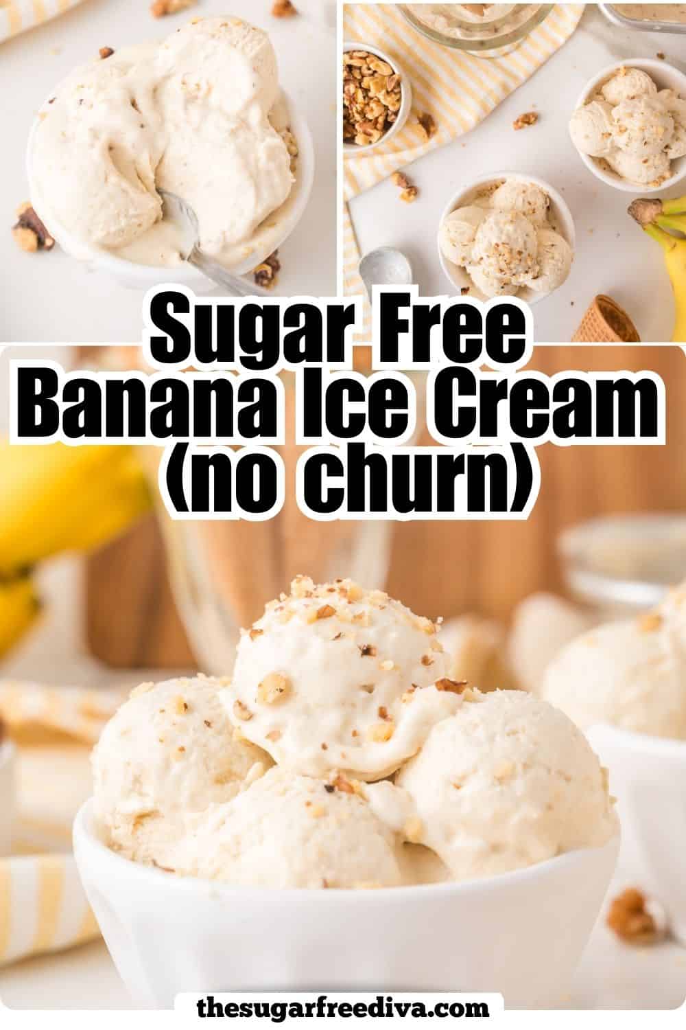 Sugar Free Banana Ice Cream, a 4-ingredient no-churn recipe for creamy ice cream made in about 10 minutes with no special equipment. Sugar Free Banana Ice Cream (no churn)