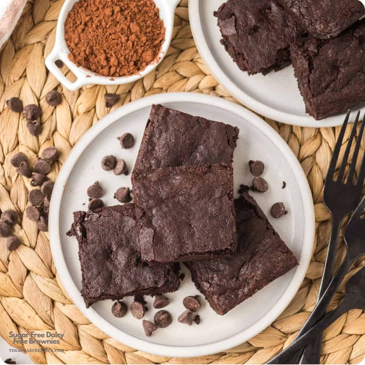 Sugar Free Dairy Free Brownies. Easy to bake Midnight Silk Fudgies using Dutch-process cocoa and coconut oil to create a dense, fudgy texture!