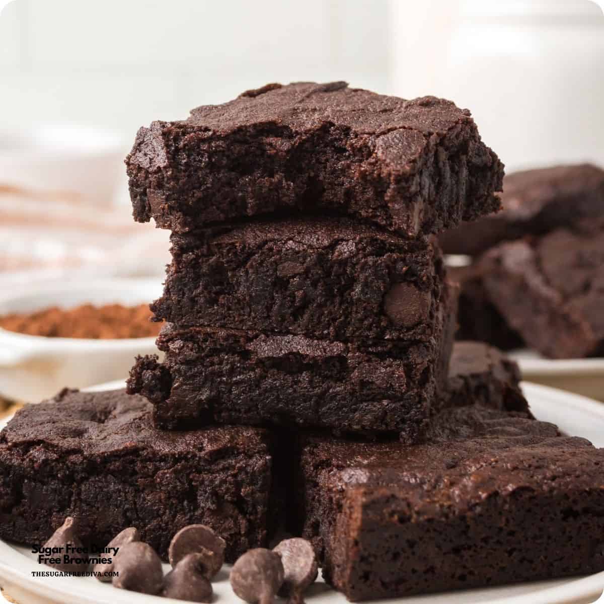 Sugar Free Dairy Free Brownies. Easy to bake Midnight Silk Fudgies using Dutch-process cocoa and coconut oil to create a dense, fudgy texture!