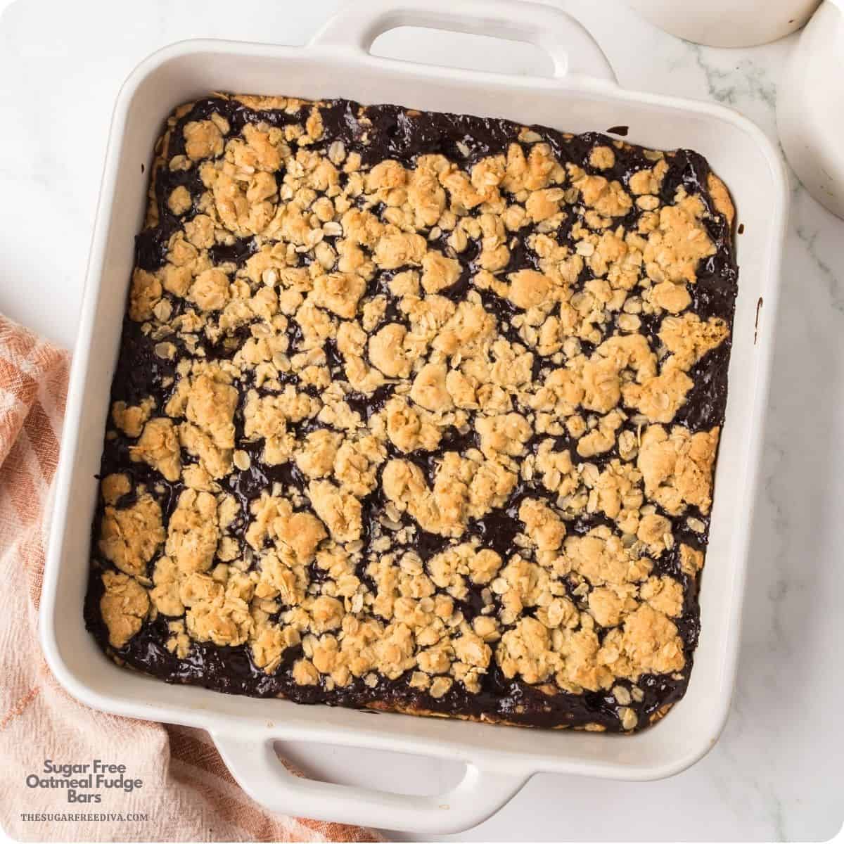 Sugar Free Oatmeal Fudge Bars, chewy and fudgy bars packed with fiber-rich oats and a smooth chocolate center. Perfect for a healthy snack! Sugar Free Oatmeal Fudge Bars, chewy and fudgy bars packed with fiber-rich oats and a smooth chocolate center. Perfect for a healthy snack!