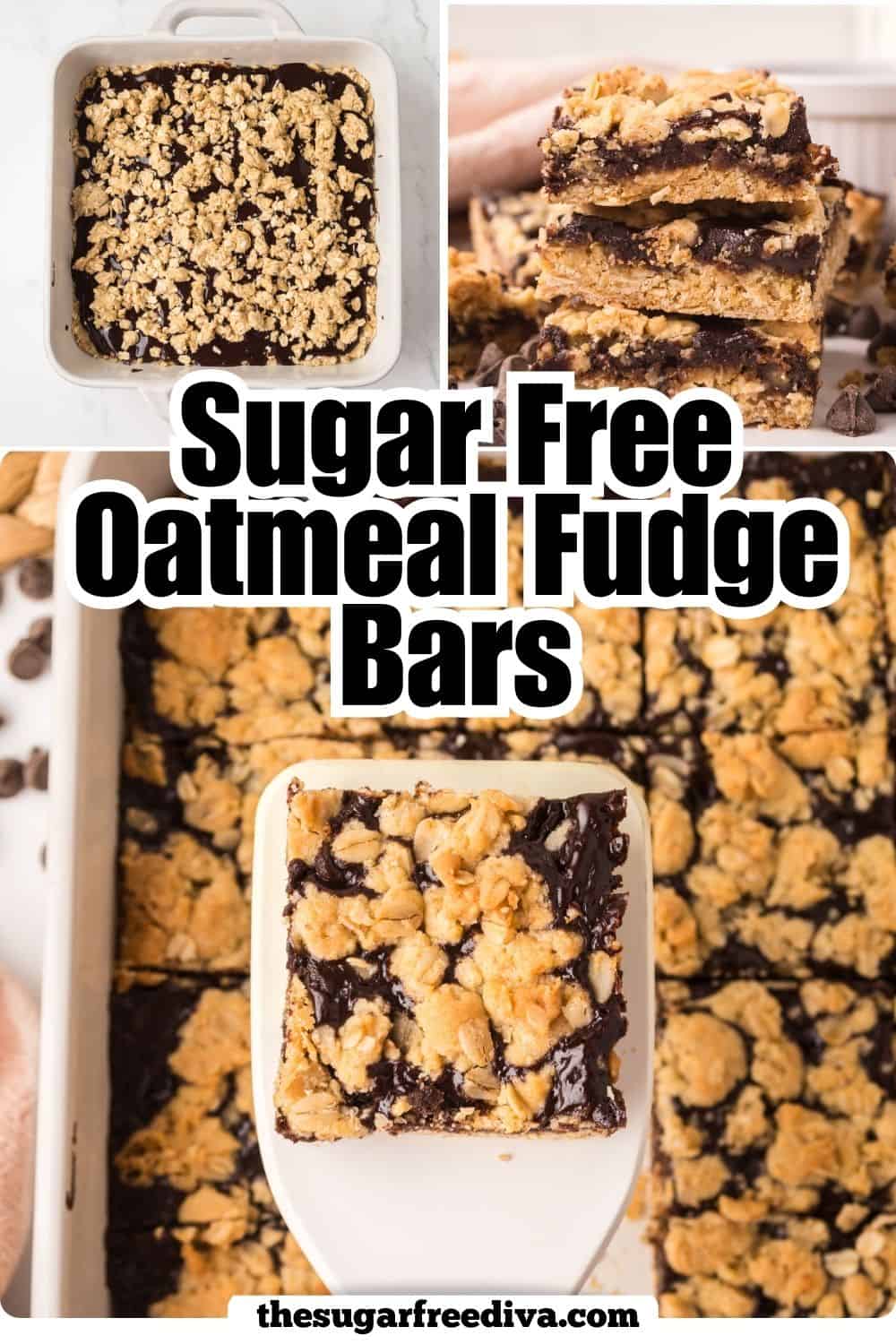 Sugar Free Oatmeal Fudge Bars, chewy and fudgy bars packed with fiber-rich oats and a smooth chocolate center. Perfect for a healthy snack! Sugar Free Oatmeal Fudge Bars, chewy and fudgy bars packed with fiber-rich oats and a smooth chocolate center. Perfect for a healthy snack!