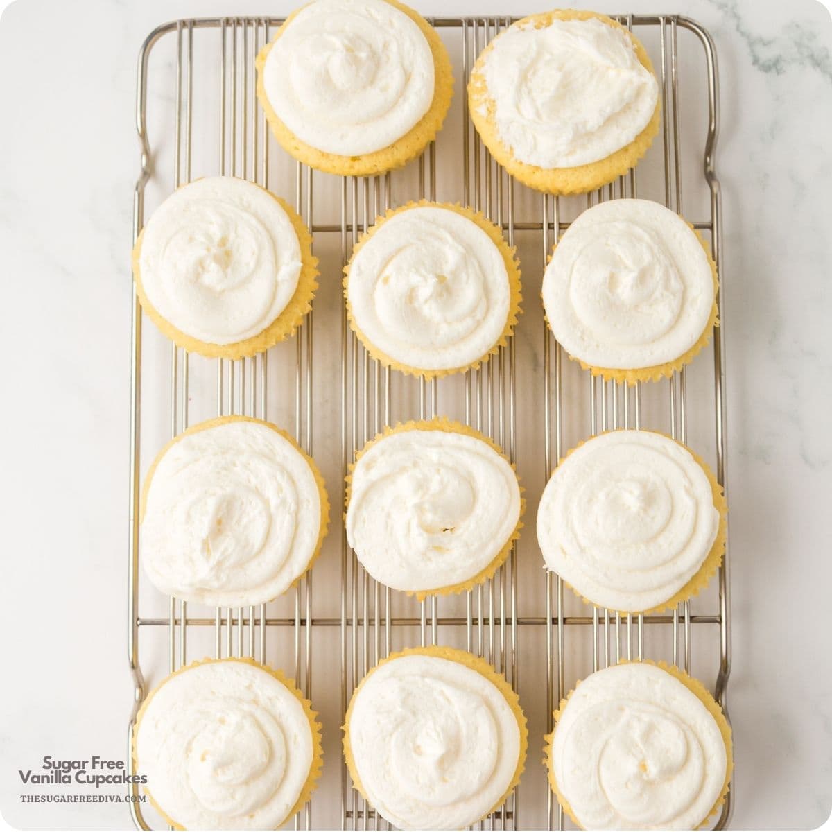 Indulge guilt-free with moist and fluffy sugar free vanilla cupcakes! An easy no added sugar recipe delivering a bakery quality dessert.