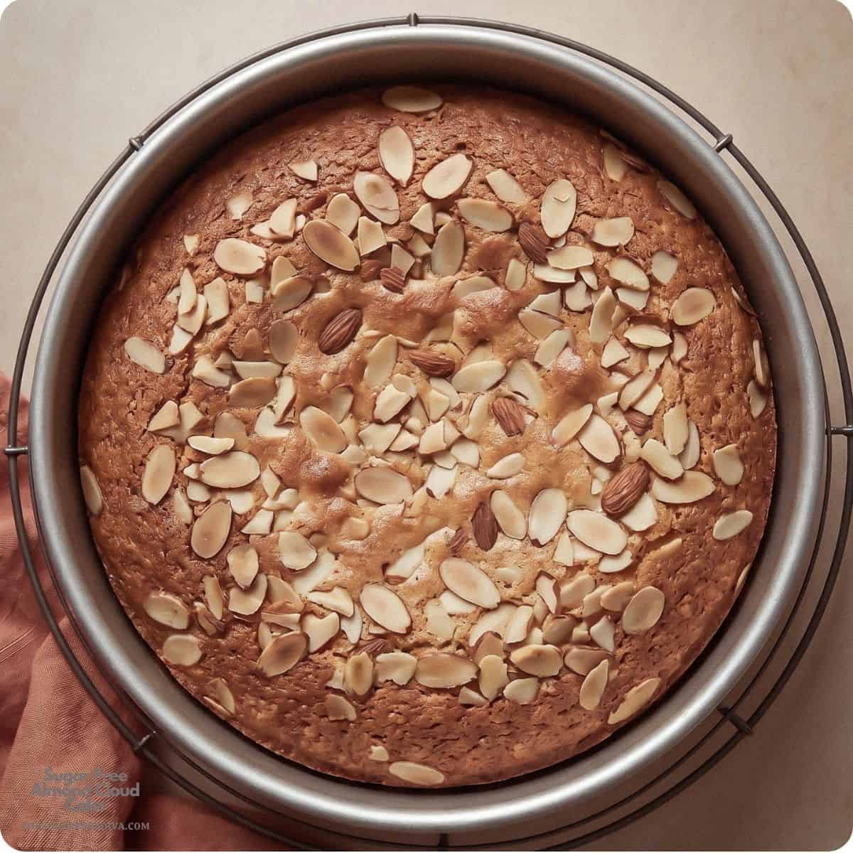 Sugar Free Almond Cloud Cake, a soft, buttery almond flour cake with a delicate crumb, topped with crunchy slivered almonds. Keto GF Sugar Free Almond Cloud Cake, a soft, buttery almond flour cake with a delicate crumb, topped with crunchy slivered almonds. Keto GF