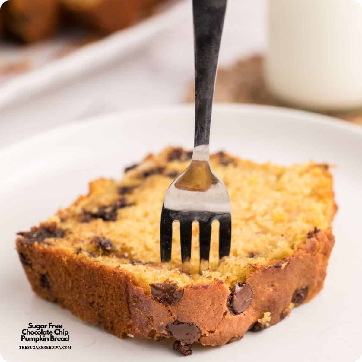 Sugar Free Chocolate Chip Pumpkin Bread, An easy moist and flavorful quick bread recipe perfect for breakfast, snacks, or fall baking. Sugar Free Chocolate Chip Pumpkin Bread, An easy moist and flavorful quick bread recipe perfect for breakfast, snacks, or fall baking.