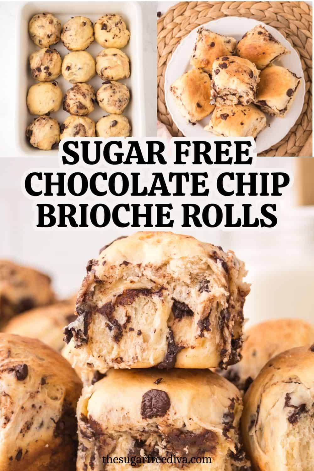 Sugar Free Chocolate Chip Brioche Rolls, a no added sugar recipe for buttery, pillowy-soft rolls packed with melty chocolate chips. Sugar Free Chocolate Chip Brioche Rolls, a no added sugar recipe for buttery, pillowy-soft rolls packed with melty chocolate chips.