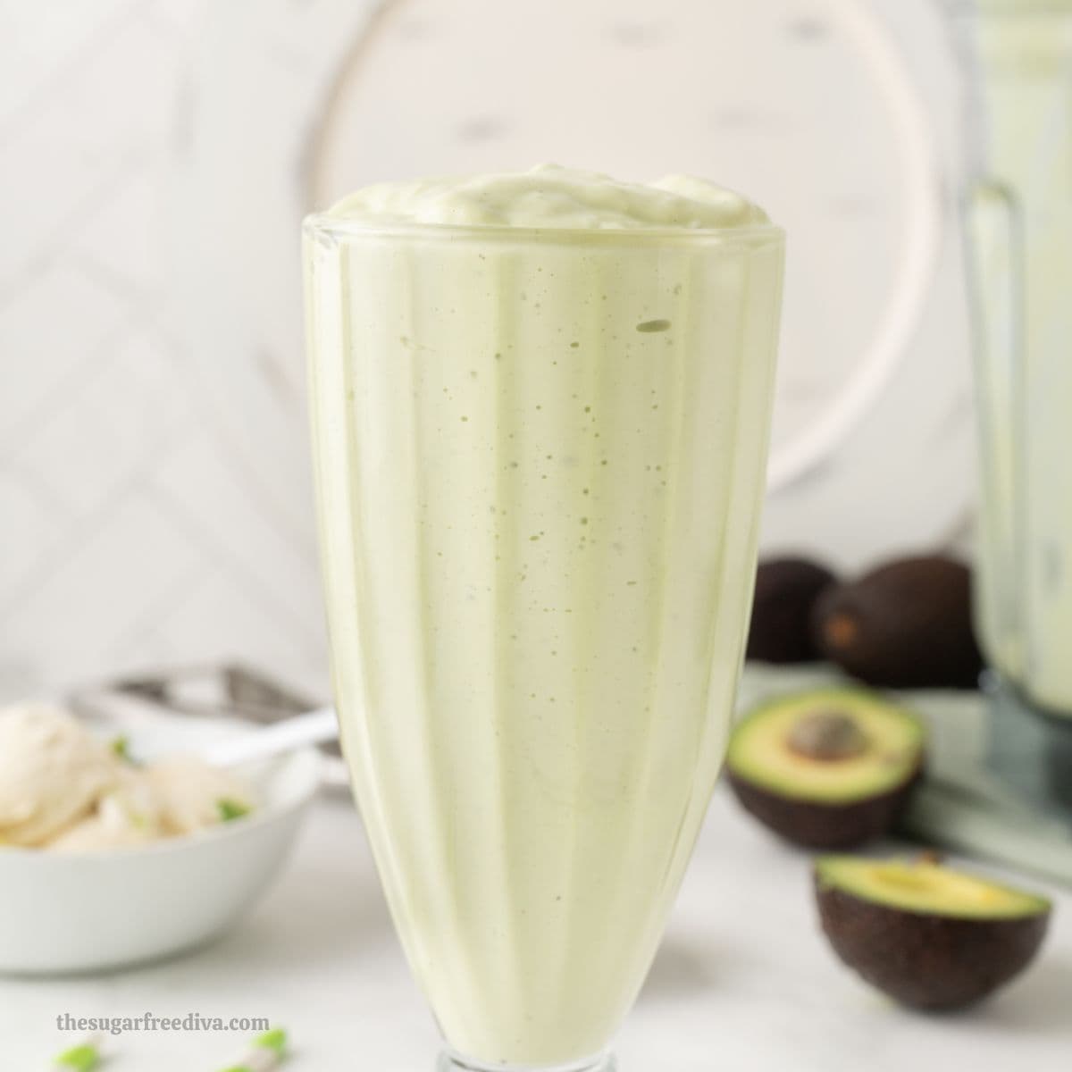 3 Ingredient Avocado Milkshake, a quick and easy recipe for a creamy and delicious treat made with simple ingredients and no added sugar . 3 Ingredient Avocado Milkshake (No Sugar!)