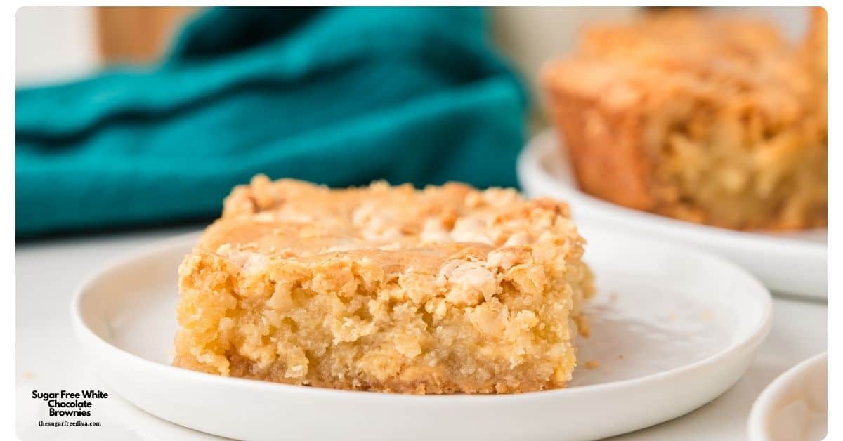Sugar Free White Chocolate Brownies, an easy no added sugar dessert recipe for rich, chewy, dessert perfect for satisfying your sweet tooth! Sugar Free White Chocolate Brownies, an easy no added sugar dessert recipe for rich, chewy, dessert perfect for satisfying your sweet tooth!