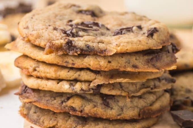 Sugar Free Chocolate Chip Banana Bread Cookies
