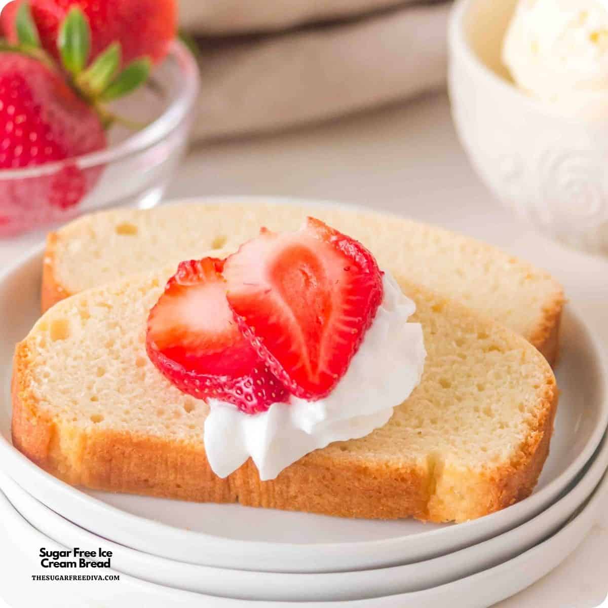 Sugar Free Ice Cream Bread, an easy 4 ingredient no added sugar recipe for a moist and flavorful bread that is perfect for enjoying for breakfast, dessert, or as a snack. Sugar Free Ice Cream Bread, an easy 4 ingredient no added sugar recipe for moist and flavorful bread, for breakfast, dessert, or as a snack.