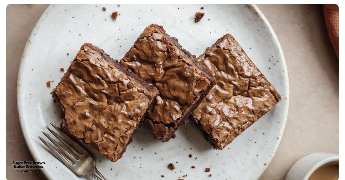 Sugar Free Brown Butter Brownies, An easy no added sugar dessert that is decadent, chewy, and perfect for satisfying chocolate cravings. Sugar Free Brown Butter Brownies, An easy no added sugar dessert that's decadent, chewy, and perfect for satisfying chocolate cravings.