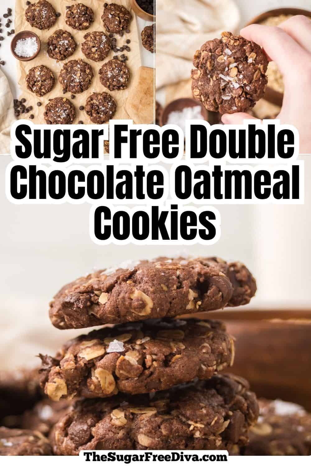 Sugar Free Double Chocolate Oatmeal Cookies are soft, chewy, and loaded with rich chocolate flavor. Perfect for dessert or as a snack. Sugar Free Double Chocolate Oatmeal Cookies are rich, chewy, and packed with chocolate in every bite! Made with oats, cocoa powder, and sugar-free chocolate chips, these easy cookies are perfect for dessert, snacks, or holiday cookie trays