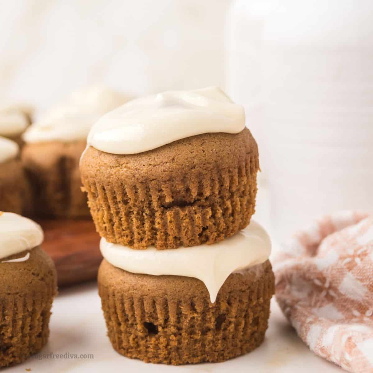 These Sugar Free Snickerdoodle Muffins are soft, fluffy, and packed with warm cinnamon flavor. Topped with a creamy cream cheese frosting, they're the perfect sugar-free breakfast, snack, or dessert.