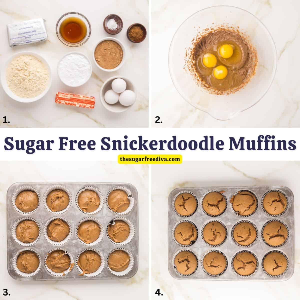 These Sugar Free Snickerdoodle Muffins are soft, fluffy, and packed with warm cinnamon flavor. Topped with a creamy cream cheese frosting, they're the perfect sugar-free breakfast, snack, or dessert.