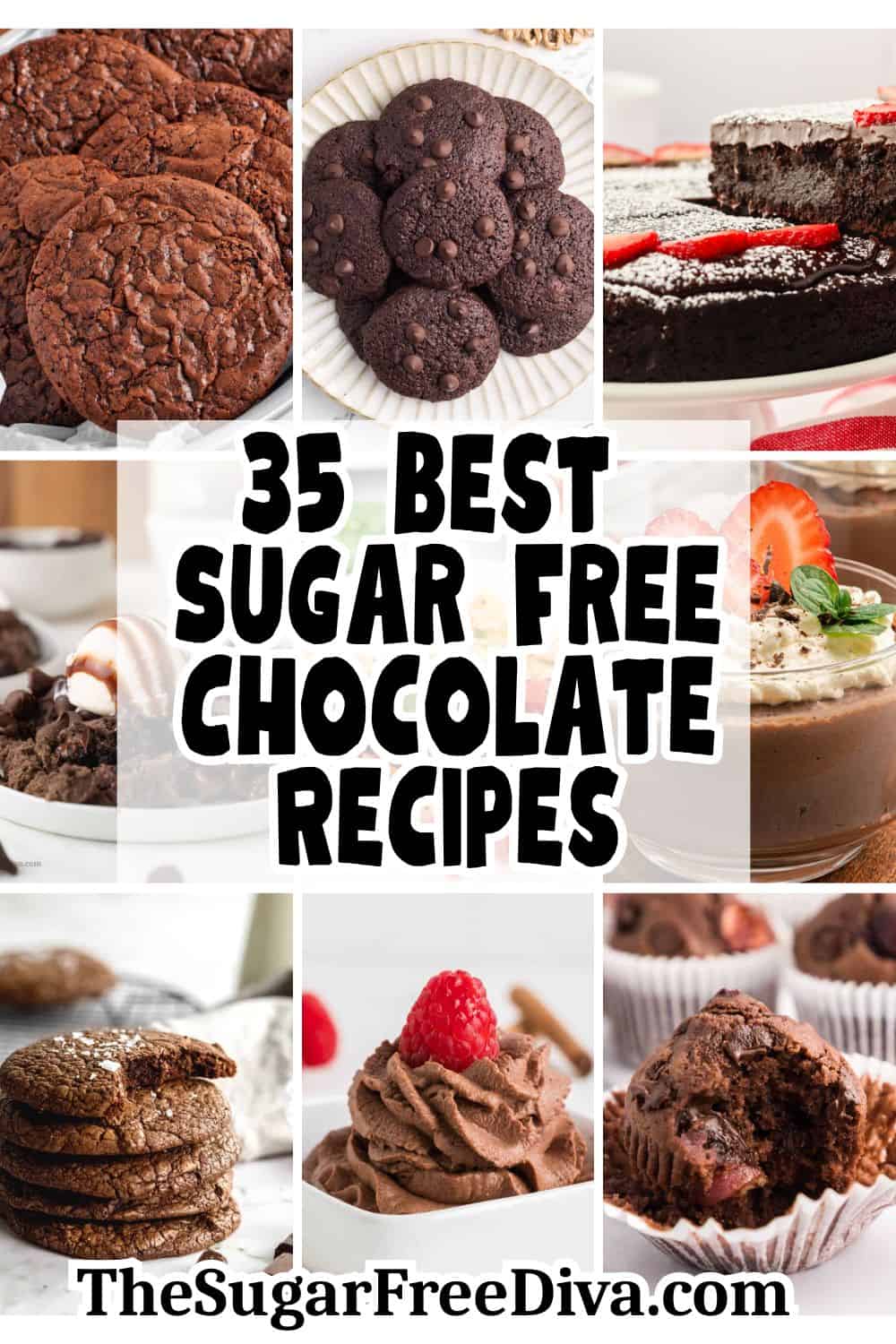Discover the 35 best sugar free chocolate recipes including brownies, cookies, cakes, muffins, bars, and no-bake desserts. Discover the 35 best sugar free chocolate recipes including brownies, cookies, cakes, muffins, bars, and no-bake desserts.